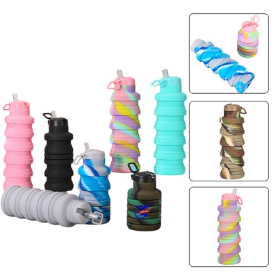 17 OZ Silicone Collapsible Water Bottle